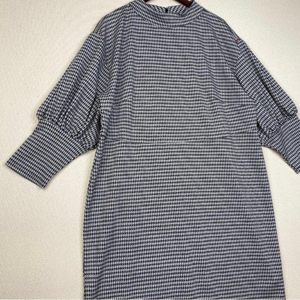Eloquii Houndstooth Puff Sleeve Dress